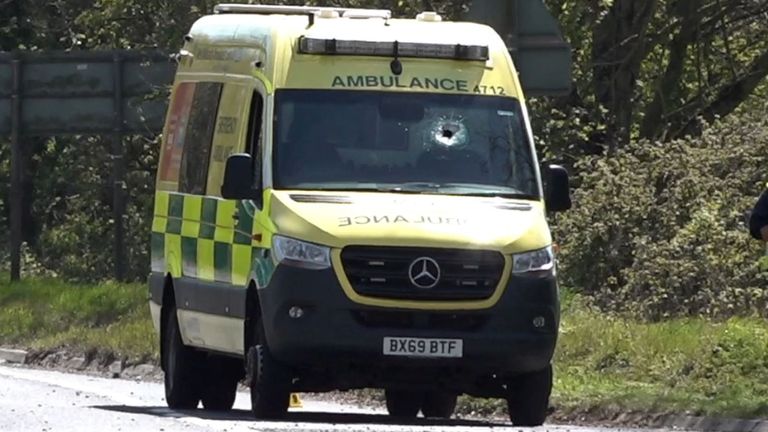 An object hit the ambulance&#39;s windscreen