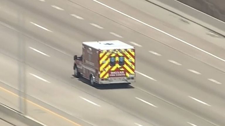 Police chase stolen ambulance for an hour around Dallas