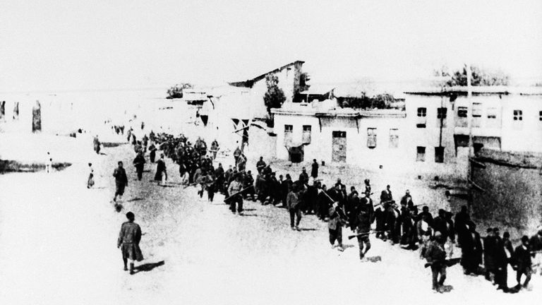 Turkey in 1915, when Armenians were marched long distances towards the Syrian desert. Pic: Associated Press