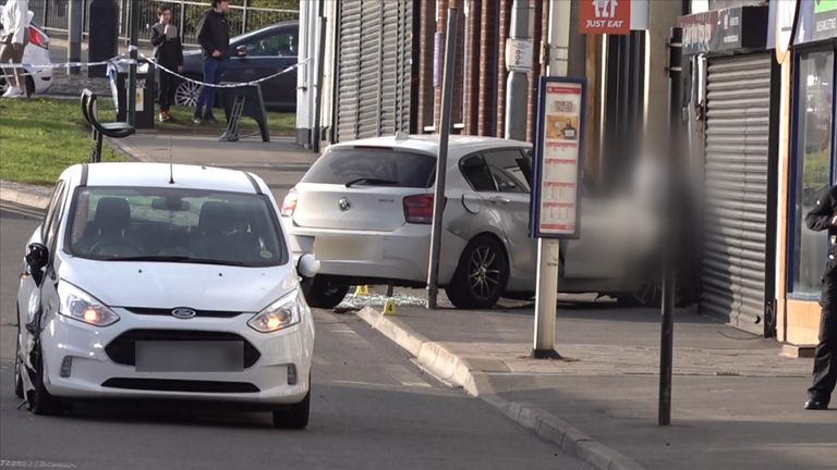 A two-week-old baby boy has died after his pram was hit by a car.
A BMW is understood to have been involved in a collision with another car in High Street, Brownhills, before striking the baby's pram at around 4pm on Easter Sunday, West Midlands Police said.
The baby was being pushed along the pavement by family at the time and suffered serious injuries.
