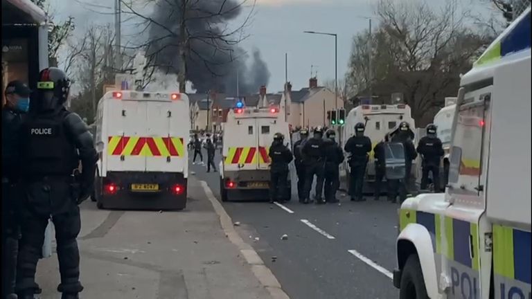 The scenes on Wednesday evening followed several nights of unrest in loyalist communities.