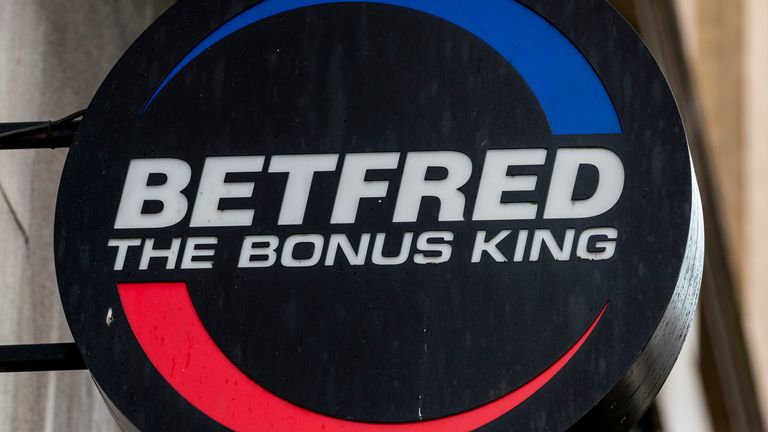 Betfred bookmakers sign on their shop in Chinatown in London. (Photo by Dave Rushen / SOPA Images/Sipa USA)