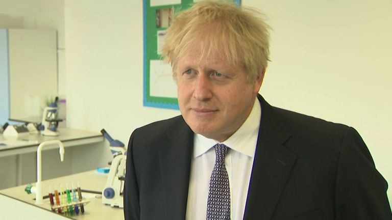 Prime Minister Boris Johnson speaks to Sky&#39;s Sam Coates. 