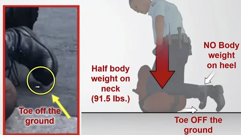 A diagram showed how Chauvin&#39;s boot was off the ground during George Floyd&#39;s arrest