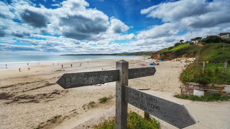 Undated file photo of a beach in Cornwall.