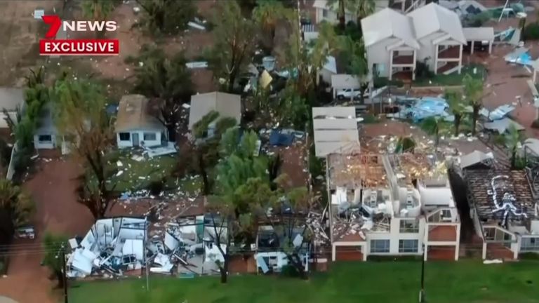 Tropical Cyclone Seroja tears off roofs and cuts power to tens of thousands in Western Australia