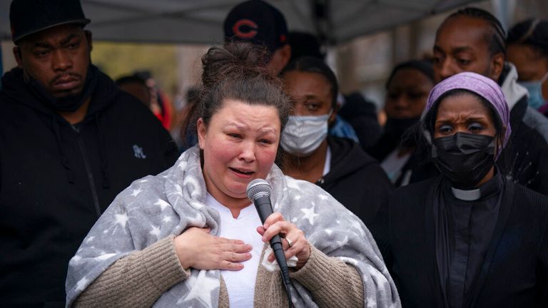 Daunte Wright&#39;s mother said her heart was &#39;broken in a thousand pieces&#39;. Pic: AP