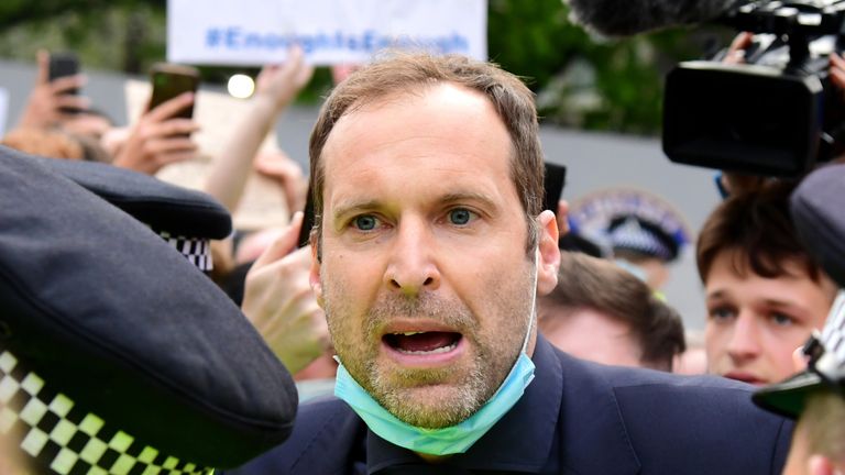 Former Chelsea player and coach Petr Cech appeals for calm amid protests