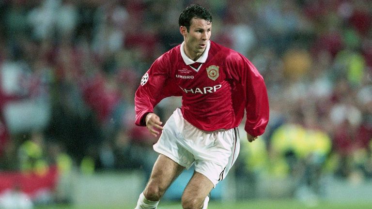 Ryan Giggs en action lors de la Ligue des champions 1999: finale.  Pic: AP