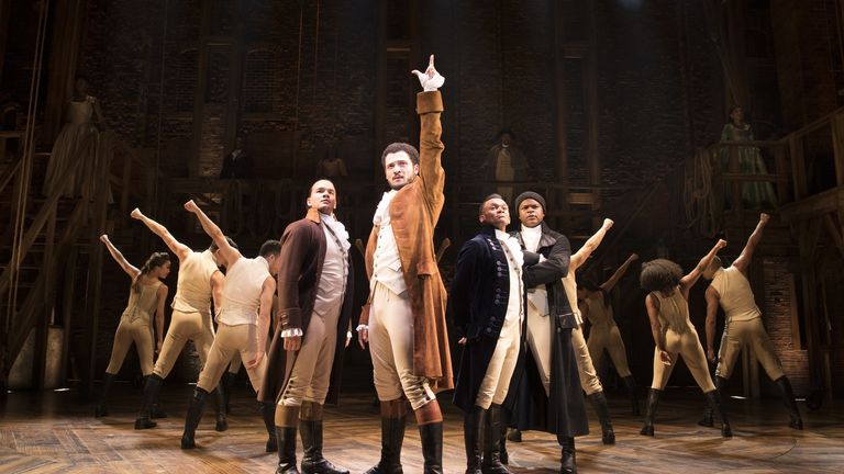 Hamilton, the story of the birth of American democracy, will reopen in August. Pic: Matthew Murphy/Cameron Mackintosh