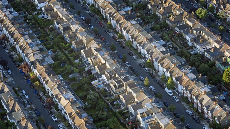 Undated file photo of terraced houses. 