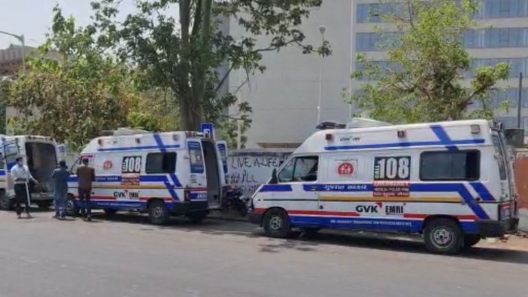 Ambulances queue in India