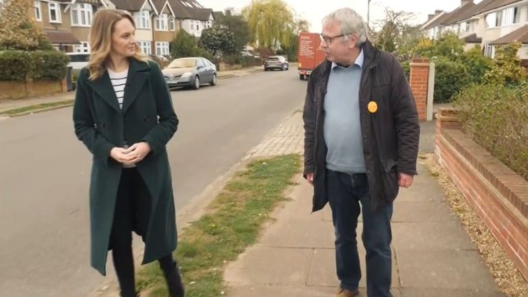 Lib Dem Chris White speaks to Sky&#39;s Kate McCann on the campaign trail in St Albans