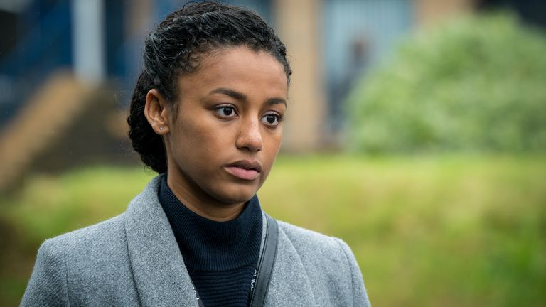 Shalom Brune-Franklin as DC Chloe Bishop in Line Of Duty. Pic: BBC/World Productions/Steffan Hill