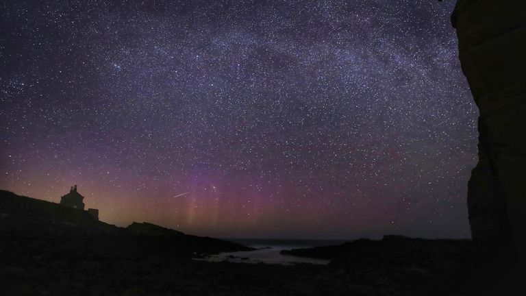 A Lyrid meteor at the Bathing House near Howick, Northumberland, last year