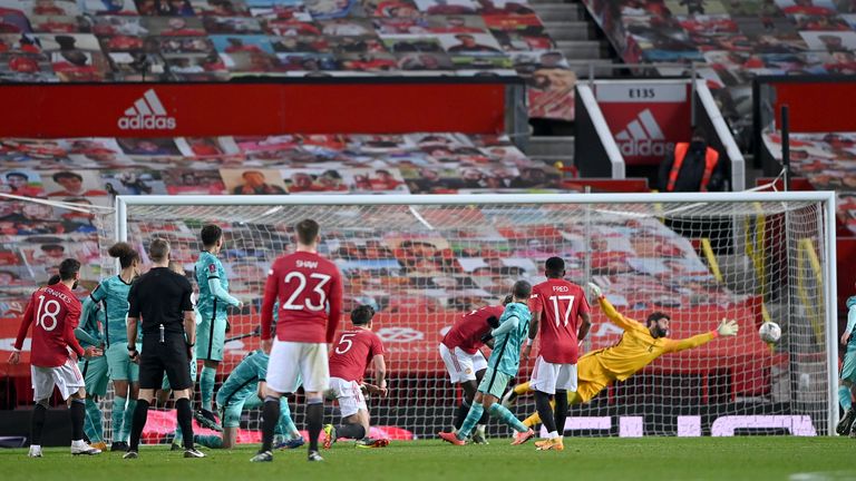 Manchester United and Liverpool in action in January. Both teams are understood to be involved in the new league. Pic: AP