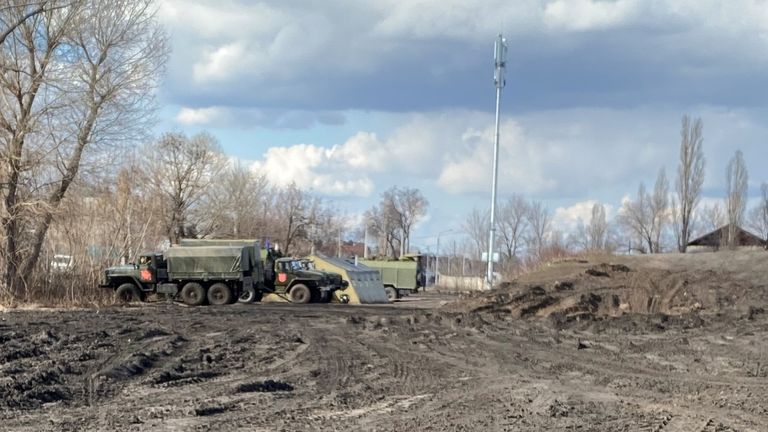 Rutted ground at the railway station at Maslovka, near Voronezh