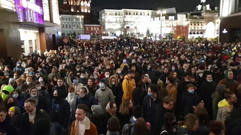 Pro Nalvalny protest in Moscow