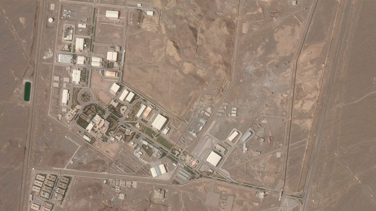 A satellite picture shows the Natanz facility on Wednesday. Pic: Planet Labs Inc via AP