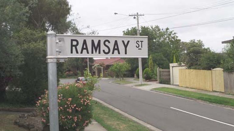 The famous Ramsay Street sign for Neighbours. Pic: Fremantle Media/Shutterstock