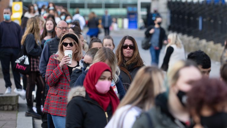 A large queue outside Primark in Norwich