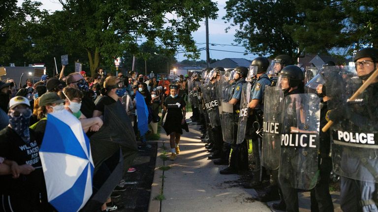 People in Florissant, Missouri, were among those who protested last year against police brutality