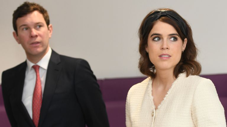 File photo dated 21/3/2019 of Princess Eugenie and Jack Brooksbank. Princess Eugenie gave birth to a son at 8.55am on Tuesday at The Portland Hospital in central London, Buckingham Palace said. Issue date: Tuesday February 9, 2021.