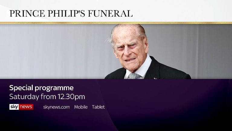 Mire y siga la cobertura en vivo del servicio fúnebre del Príncipe Felipe en Sky News desde las 12.30 p.m. del sábado.