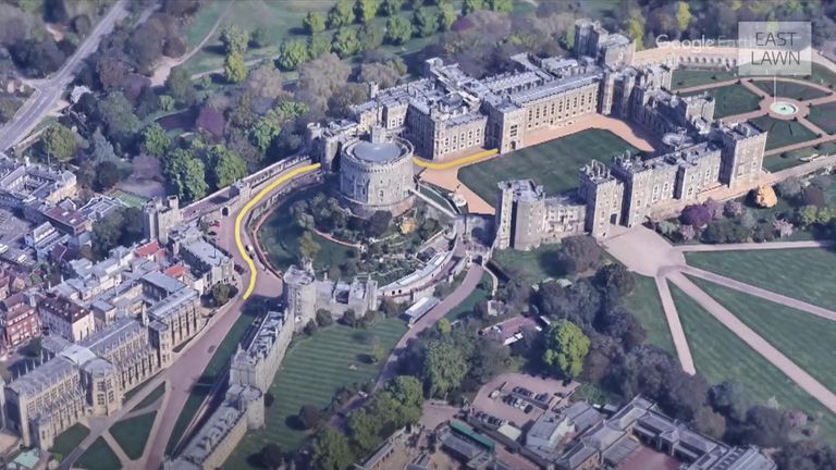 The route of Prince Philip&#39;s funeral procession.