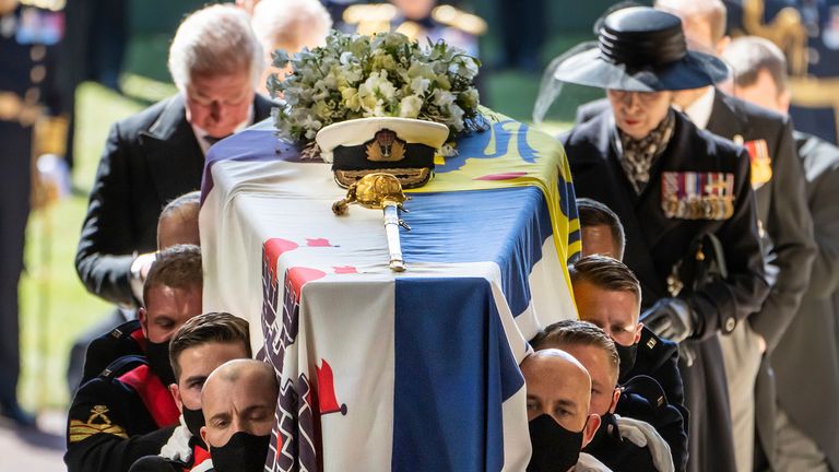 Pall Bearers carrying the coffin of the Duke of Edinburgh