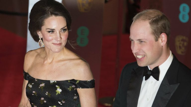 Duchess of Cambridge and Duke of Cambridge attend EE British Academy Film Awards 2017 at the Royal Albert Hall. London, England, UK (12/02/2017) | usage worldwide Photo by: Ik Aldama/picture-alliance/dpa/AP Images