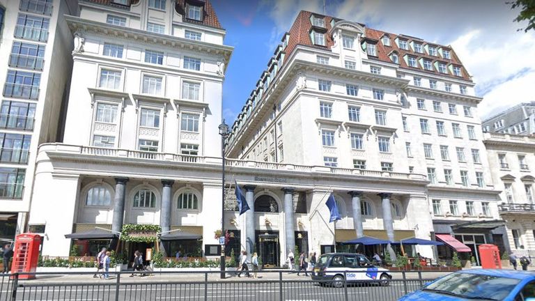 Sheraton Grand Hotel à Londres.  Photo: Google Street View