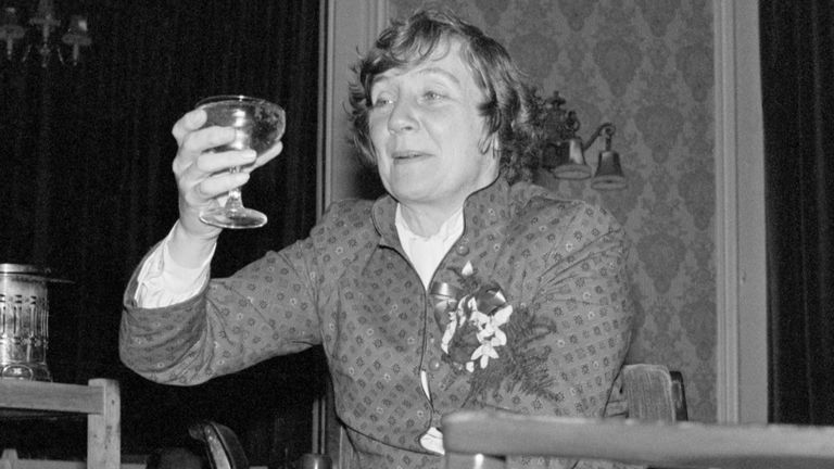 File photo dated 27/11/81 of Shirley Willaims putting her feet up and celebrating with a glass of champagne after her victory for the SDP-Liberal Alliance in the Crosby by-election. The former cabinet minister and Liberal Democrat peer, Baroness Williams of Crosby, has died aged 90, the Liberal Democrats have said. Issue date: Monday April 12, 2021.