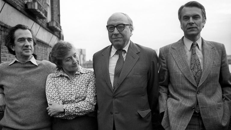 File photo dated 25/01/81 of the 'gang of four' former Labour cabinet ministers (left to right Bill Rodgers, Shirley Williams, Roy Jenkins and David Owen, outside Dr Owen's London home, where they announced their intention to set up a council for social democracy. The former cabinet minister and Liberal Democrat peer, Baroness Williams of Crosby, has died aged 90, the Liberal Democrats have said. Issue date: Monday April 12, 2021.