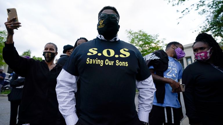 Protesters gathered outside city hall demanding for bodycam footage of the shooting to be released. Pic AP