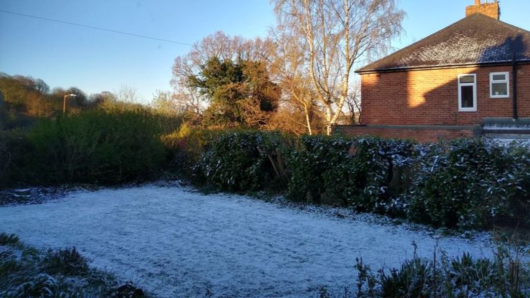 A snowy lawn in Durham: Pic: J Wadkin