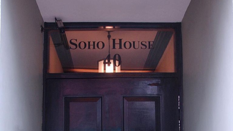 The entrance to the Soho House restaurant and club in London&#39;s West End