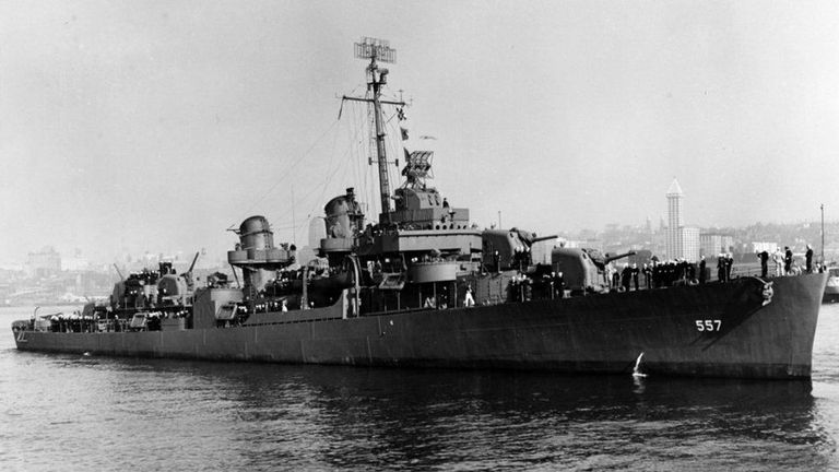 The USS Johnston was sank during the second world war. Pic: US Navy