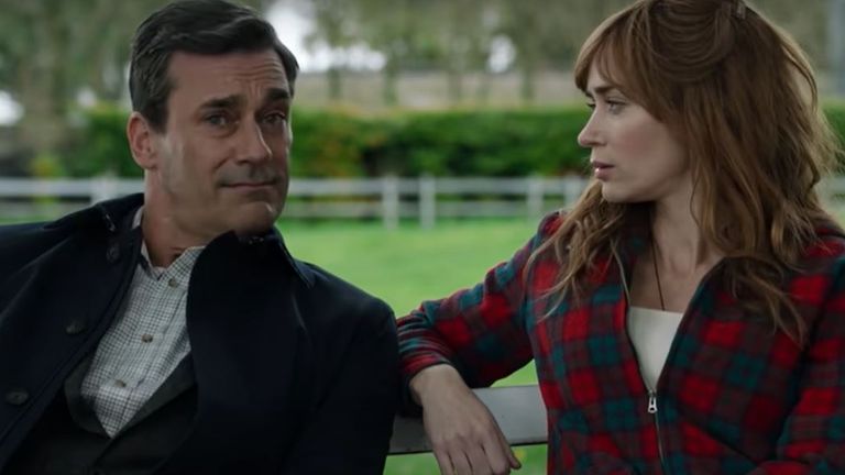 Jon Hamm and Emily Blunt in Wild Mountain Thyme. Pic: Bleecker Street Media