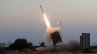 In this July 5, 2014 file photo, an Iron Dome air defense system fires to intercept a rocket from Gaza Strip in the costal city of Ashkelon, Israel. The Israeli Defense Ministry said Tuesday, March 16, 2021 that the Iron Dome air defense system has been upgraded and is now capable for intercepting rocket and missile salvos as well as simultaneous attacks by unmanned aerial vehicles. (AP Photo/Tsafrir Abayov, File)