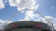 An exterior view of the Wembley Stadium is pictured in London, Great Britain, 16 May 2013. The final UEFA Champions League match takes place at the stadium on 25 May 2013. Photo by: Kevin Kurek/picture-alliance/dpa/AP Images