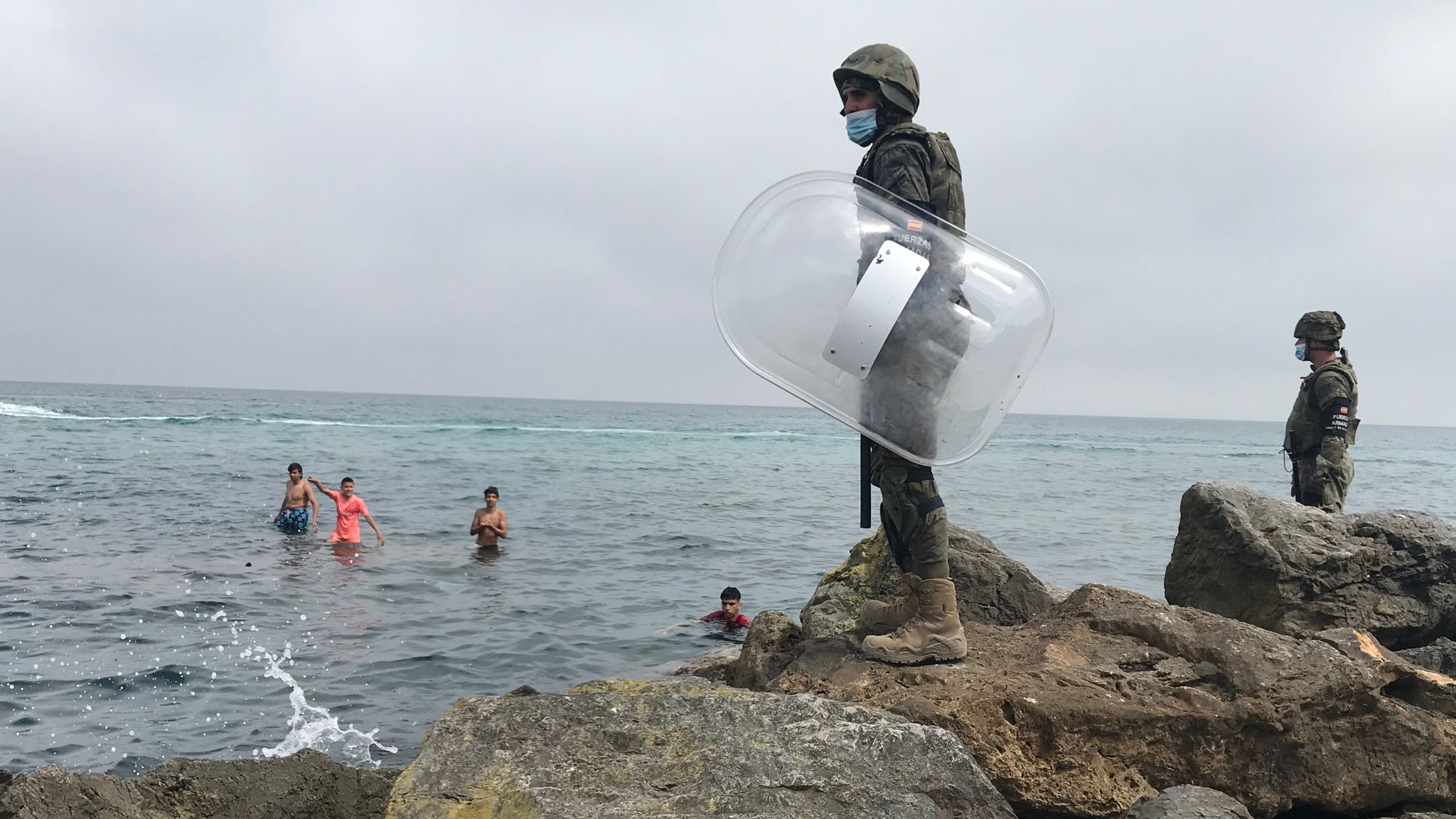 Ceuta: Teenagers and children swim from Morocco to Spanish ...