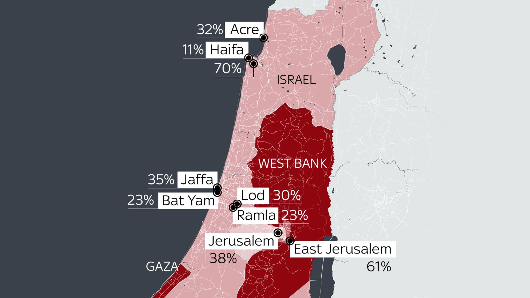 Where are attacks and clashes taking place in Israel and Gaza? Brief