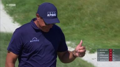 Mickelson's sand magic doubles PGA lead