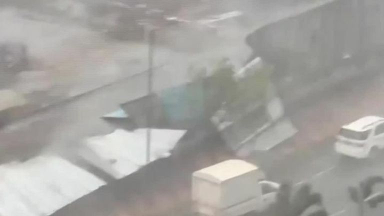Wind batters the city of Mumbai as cyclone Tauktae closes in.