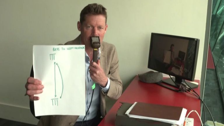 Nick Knight utilise un stylo et du papier pour expliquer comment Dom Bess, le contre-fileur du Yorkshire et de l'Angleterre, peut devenir une menace plus importante contre les gauchers.