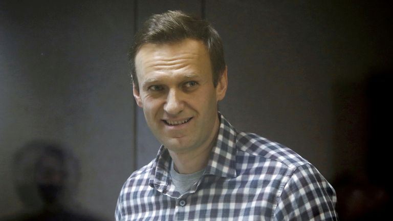 Mr Navalny at a court hearing earlier this year