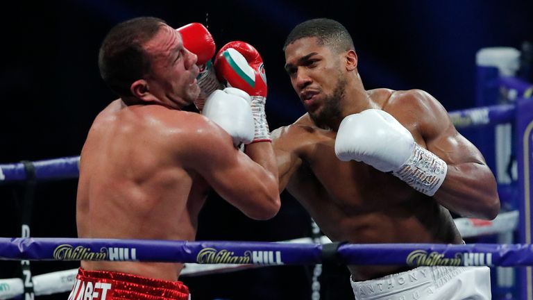 Anthony Joshua defeated Kubrat Pulev in London in December 2020. Pic: AP