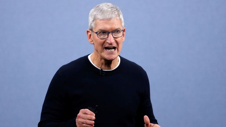 Tim Cook, chief executive of Apple.  Photo files