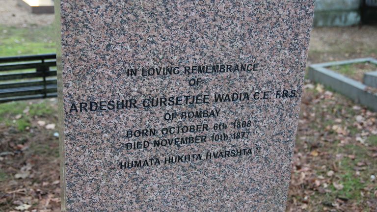 The grave of Ardaseer Cursetjee at Brookwood Cemetery in Surrey